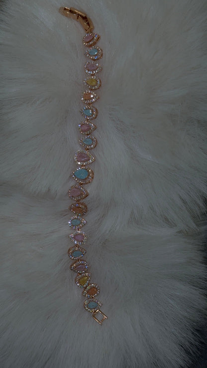 Rainbow Oval diamond bracelet