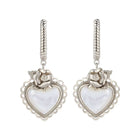Vintage Heart White Mother of Pearl Earrings