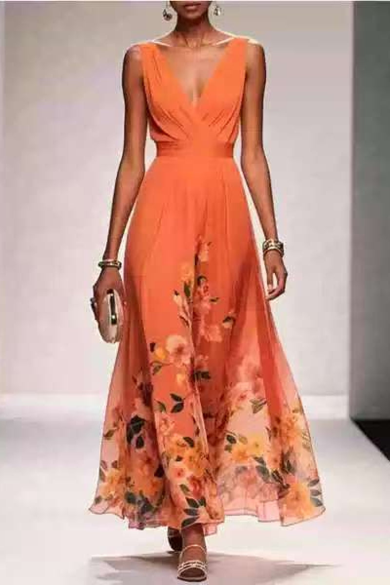 Margot A-Line Chiffon Tea Dress