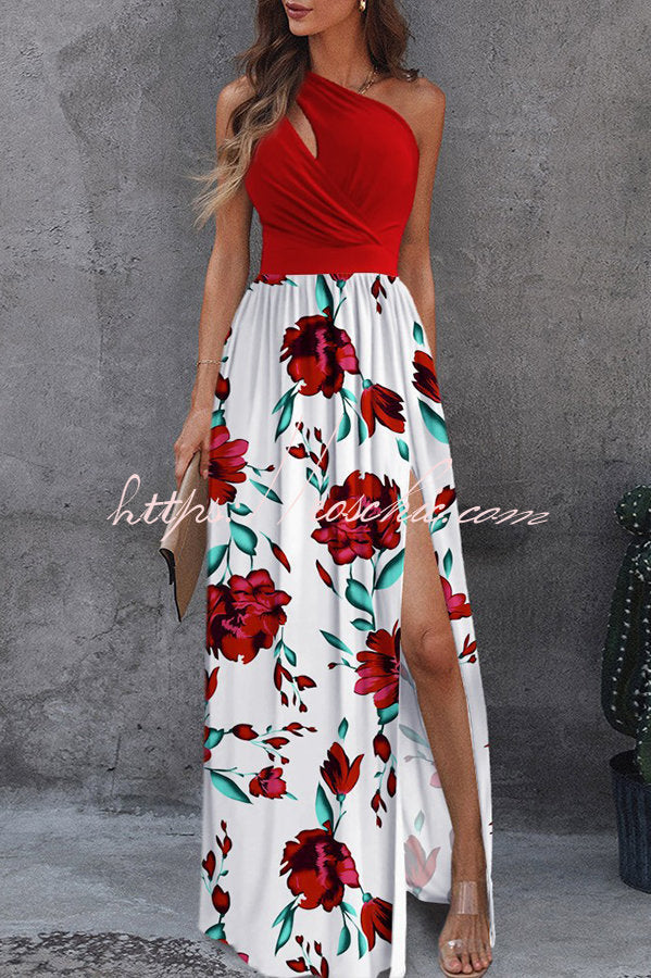 Jolie Floral One-Shoulder Maxi Dress