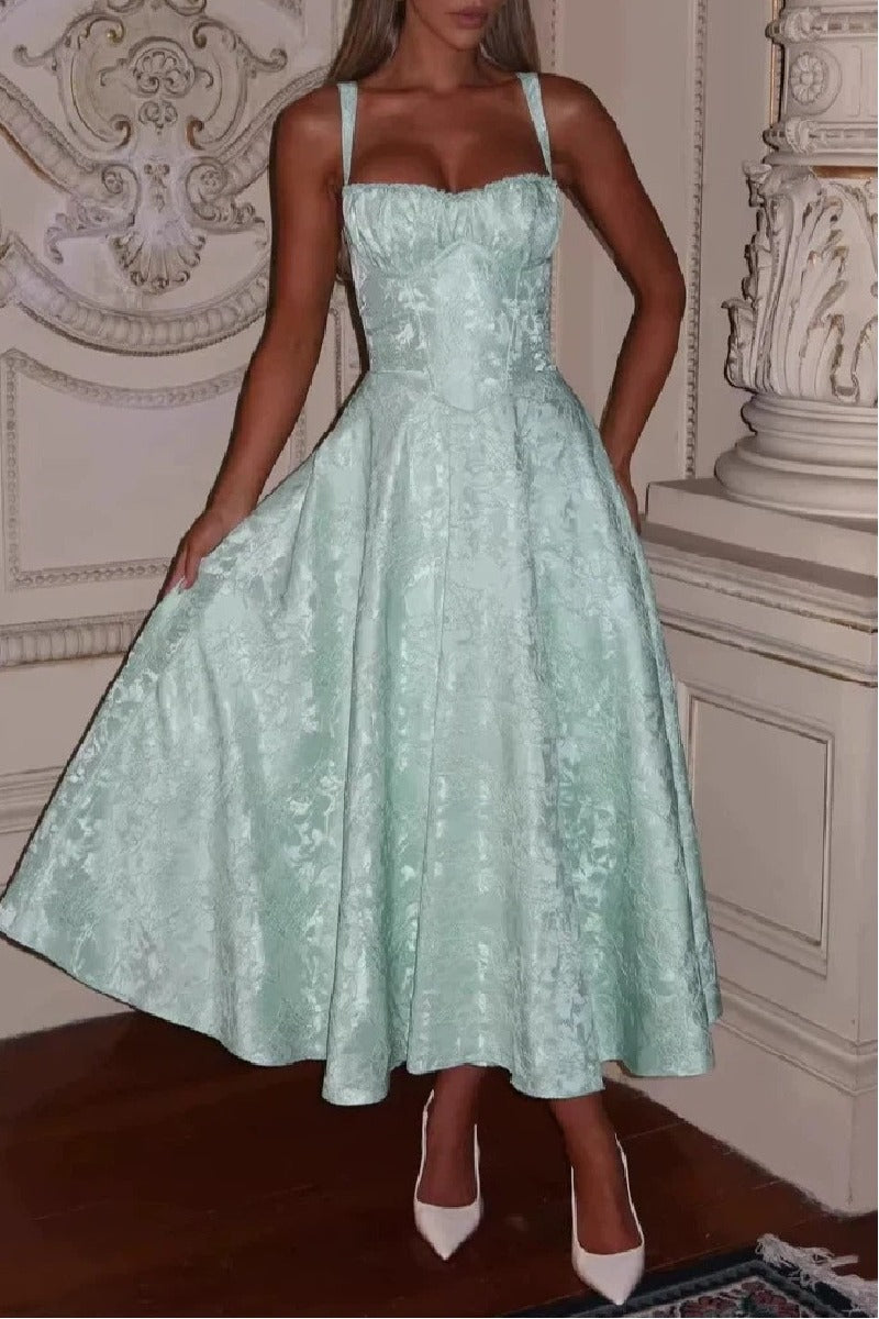 Arabella Jacquard Satin A-Line Dress