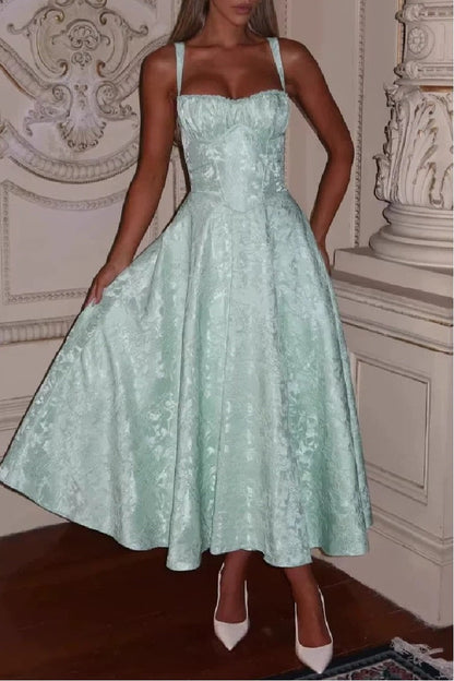 Arabella Jacquard Satin A-Line Dress