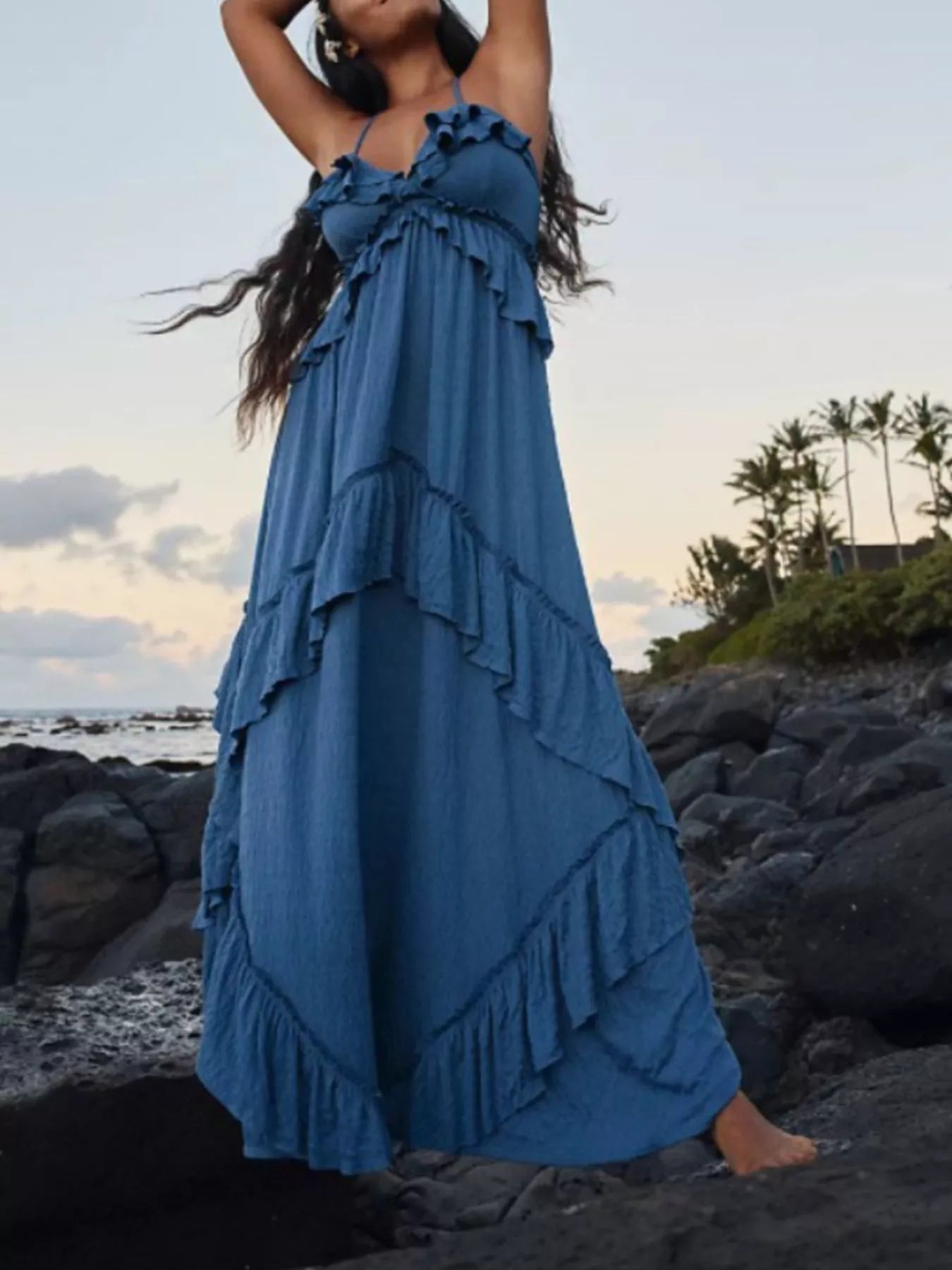 Arabella Ruffled Halter Maxi Dress