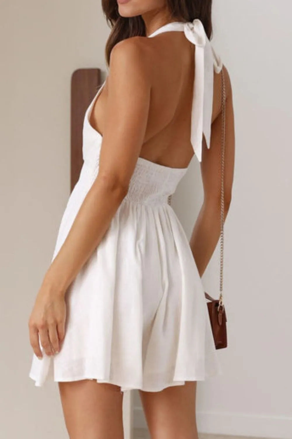 Arabella Cutout Halter Mini Dress