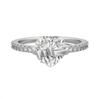Bow Heart Silver Ring