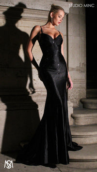 Black formal dress, Rhinestone sparkly fitted Mermaid