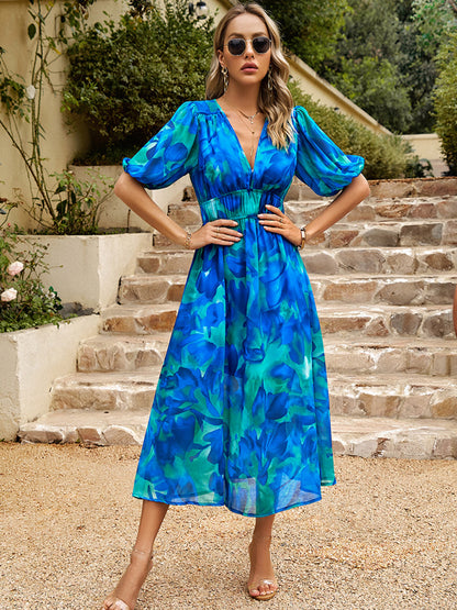 Margot V-Neck Crepe Midi Dress