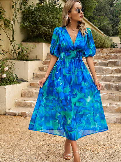 Margot V-Neck Crepe Midi Dress