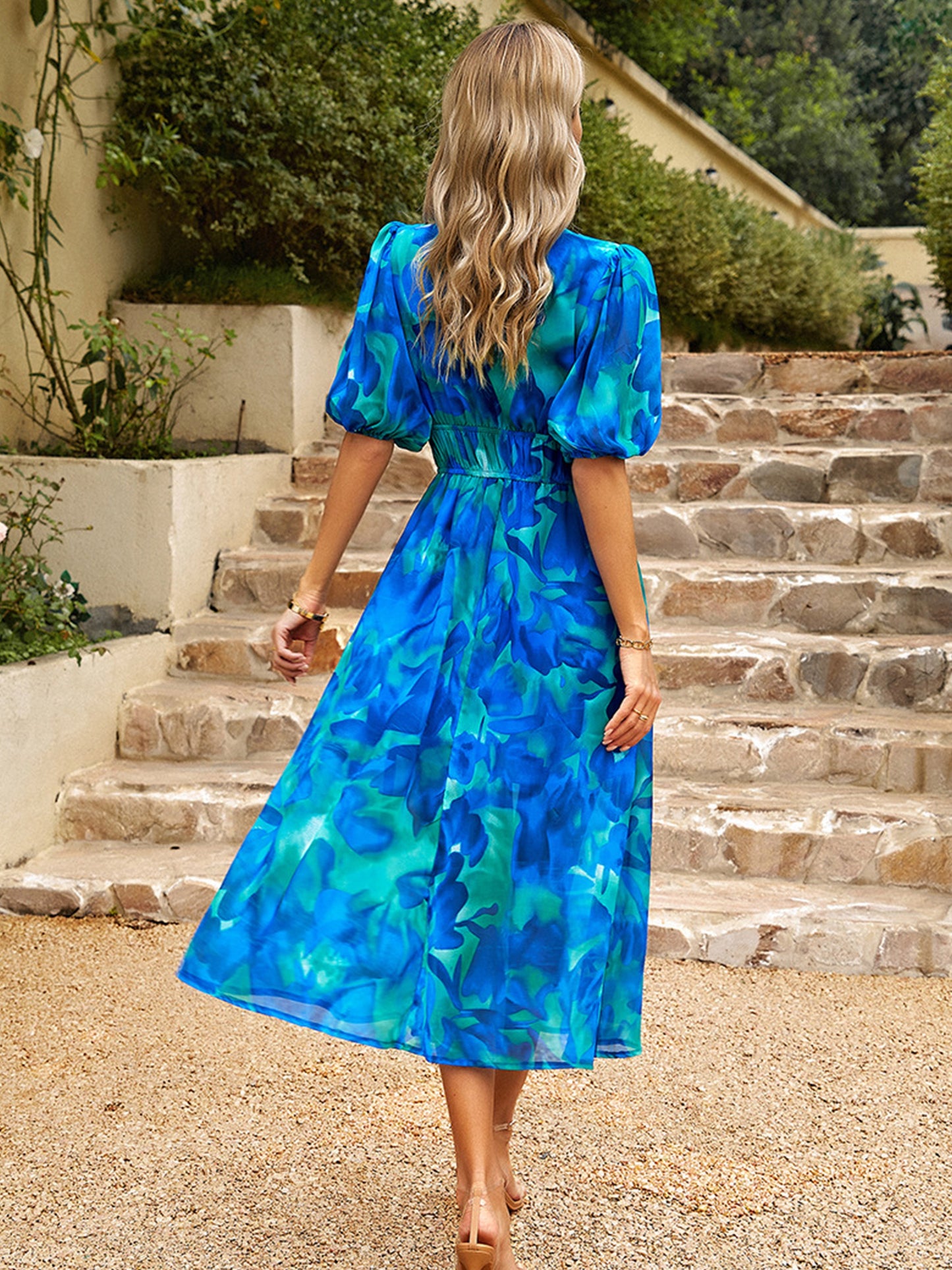 Margot V-Neck Crepe Midi Dress