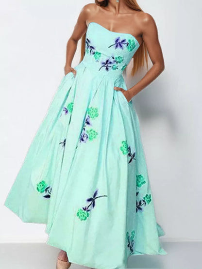 Margot Floral Tube Maxi Dress