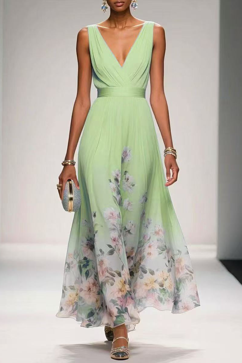 Margot A-Line Chiffon Tea Dress
