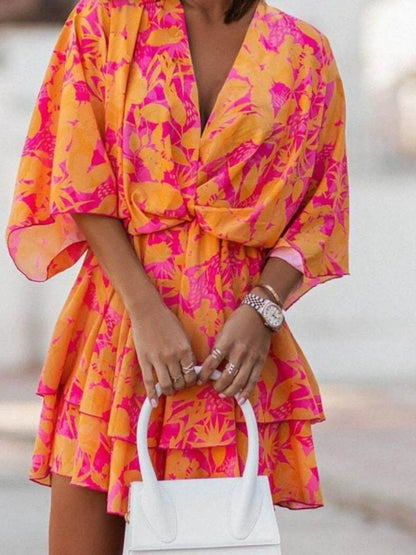 Margot Printed Surplice Mini Dress
