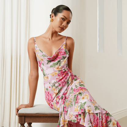 Carmine Silk Maxi Dress