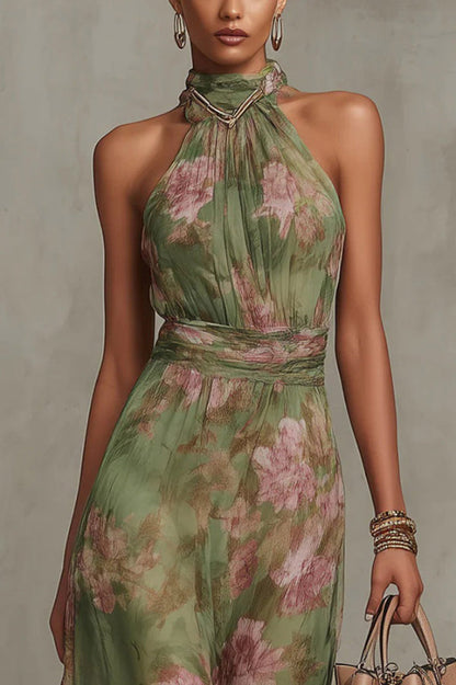Isadora Floral Halter Maxi Dress