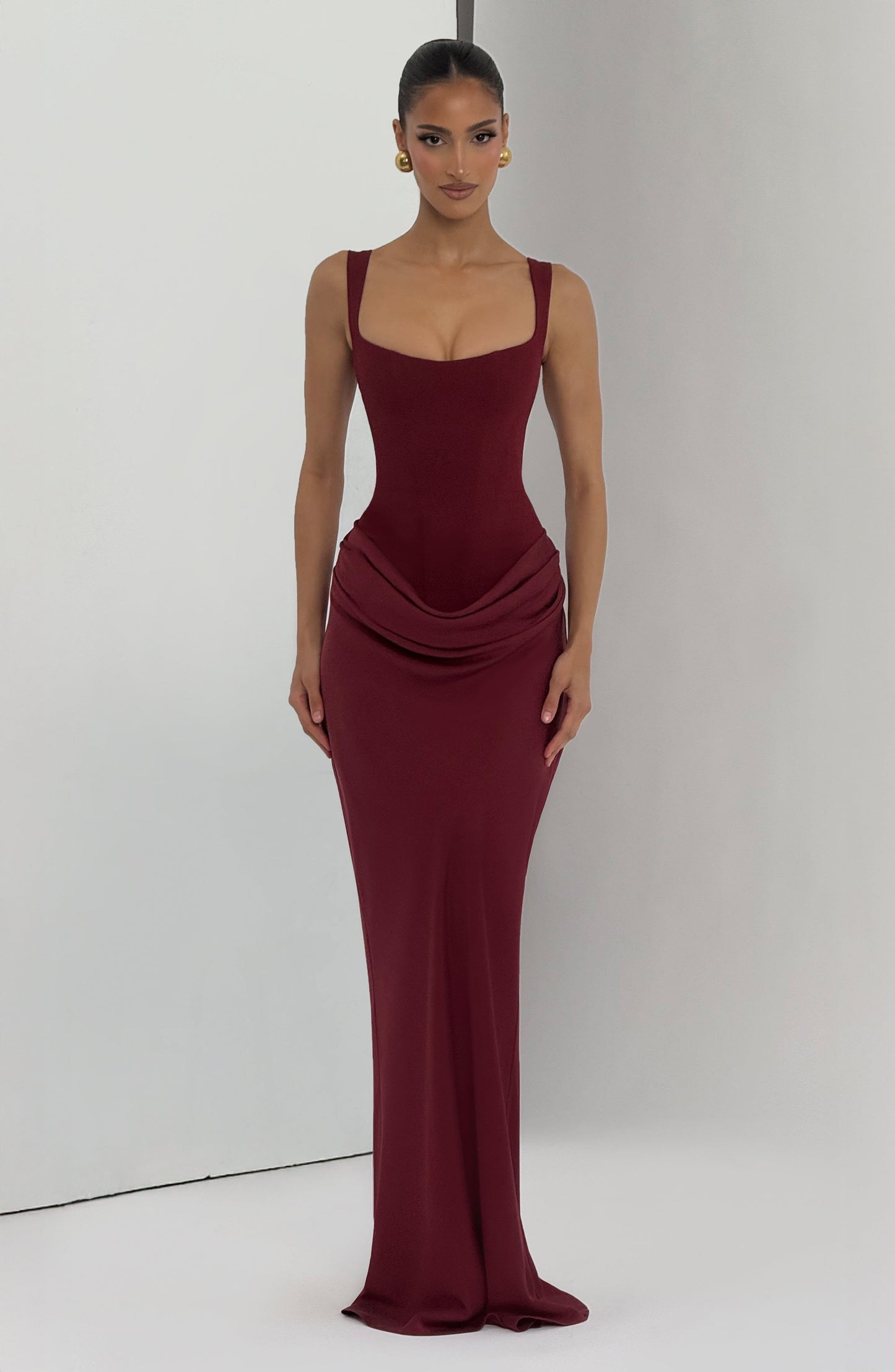Cornelia Burgundy Maxi Dress