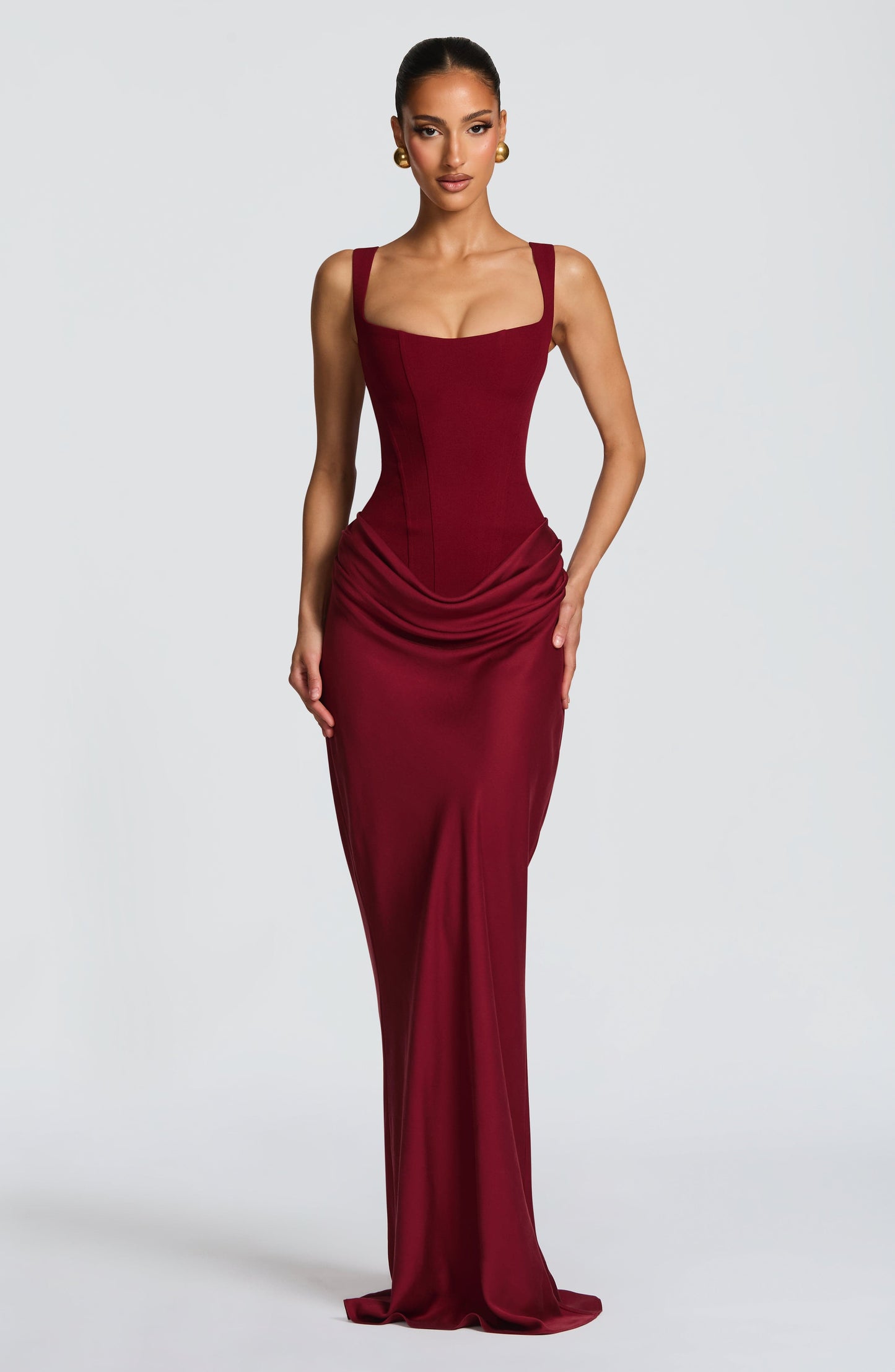 Cornelia Burgundy Maxi Dress