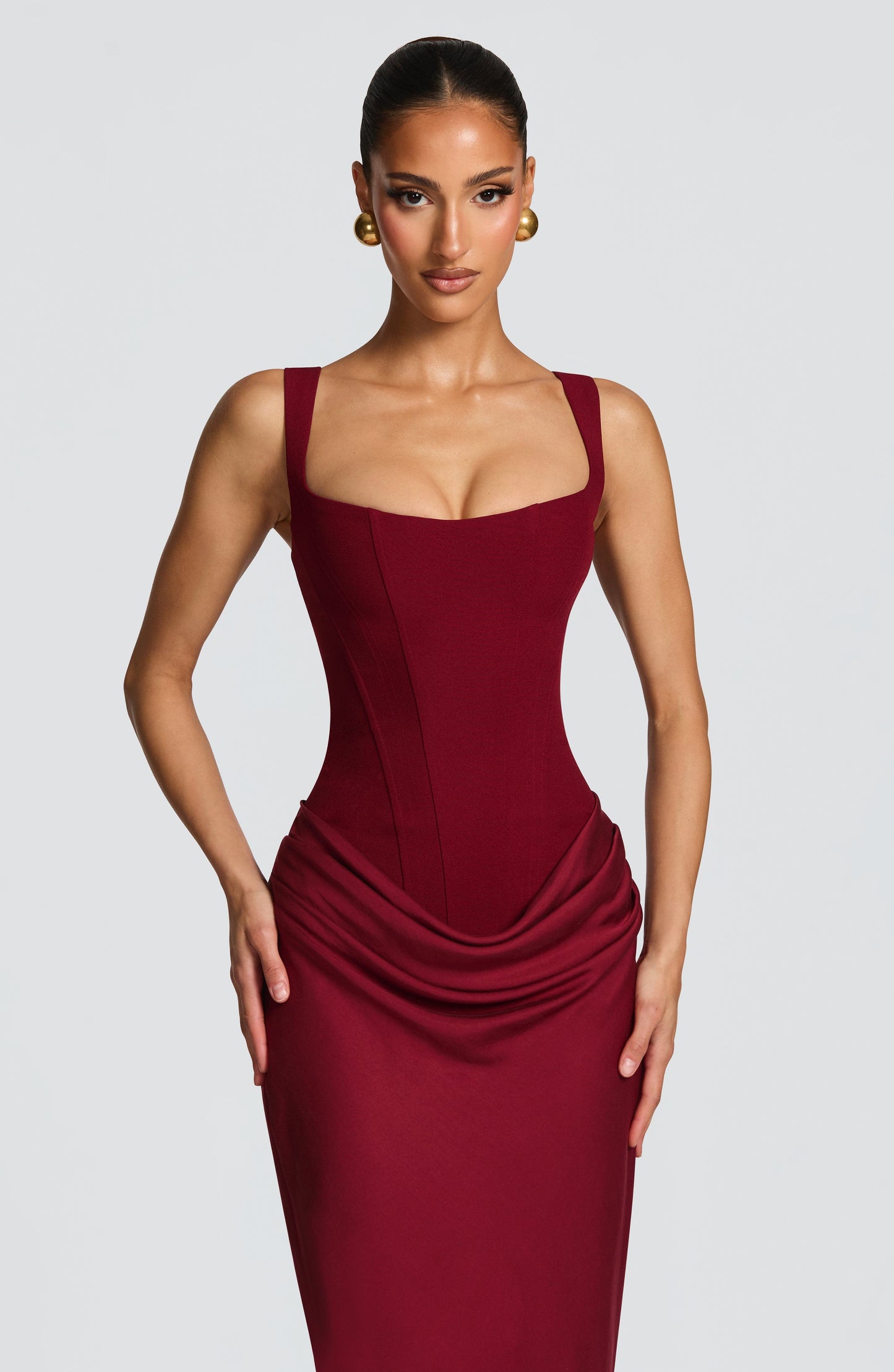 Cornelia Burgundy Maxi Dress