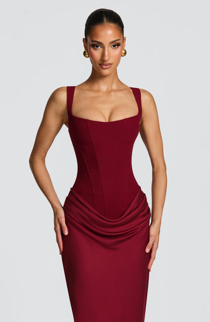 Cornelia Burgundy Maxi Dress