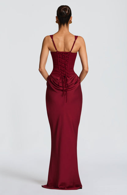 Cornelia Burgundy Maxi Dress