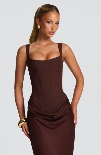 Cornelia Burgundy Maxi Dress