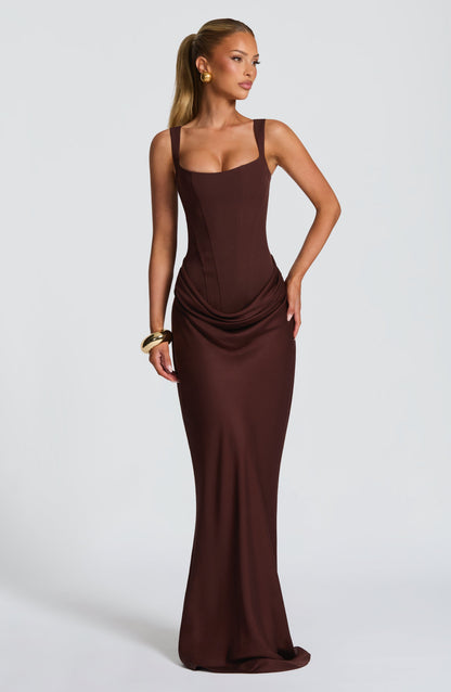 Cornelia Burgundy Maxi Dress