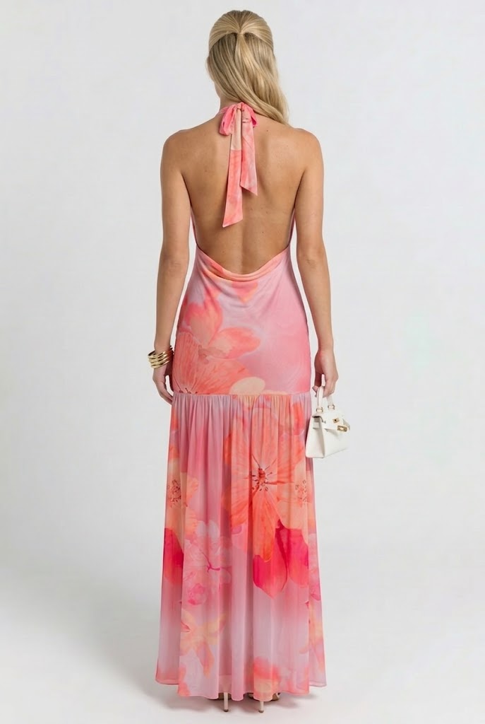 Valentina Sunset Maxi Dress in Blush