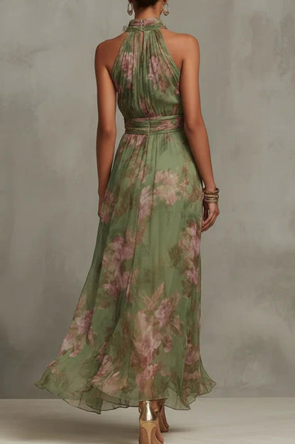 Isadora Floral Halter Maxi Dress