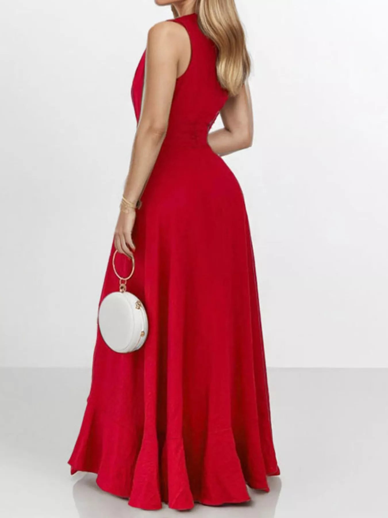 Ophelia Ruffled High-Low Maxi Dress