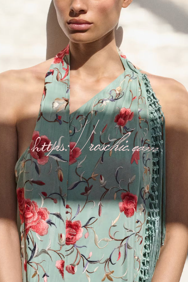 Ophelia Floral Halter Maxi Dress