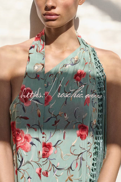 Ophelia Floral Halter Maxi Dress