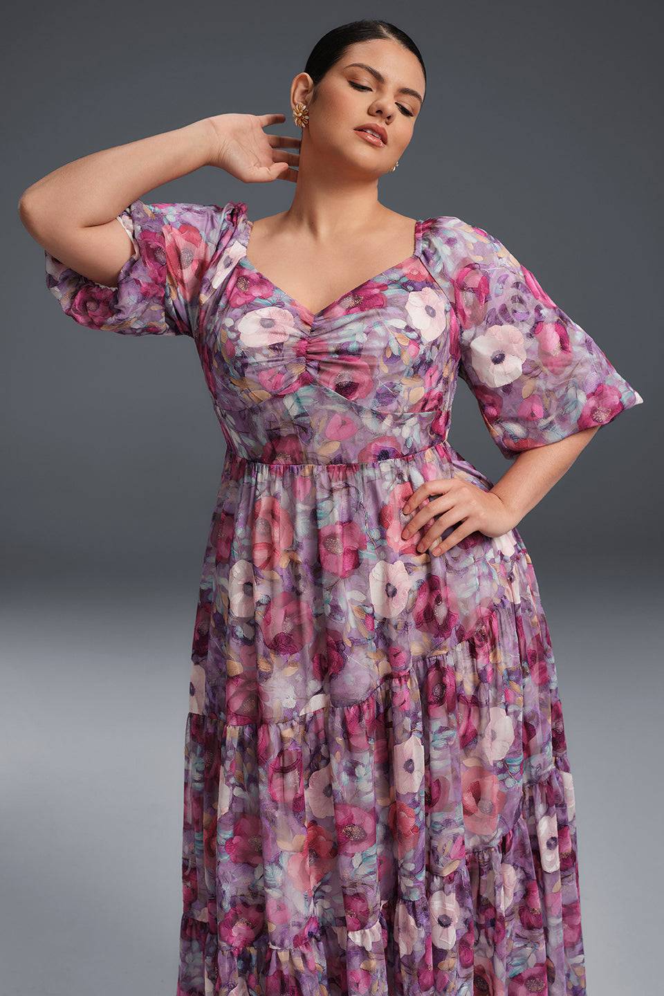 Isabelle Floral Pleated Maxi Dress