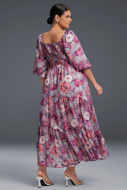 Isabelle Floral Pleated Maxi Dress