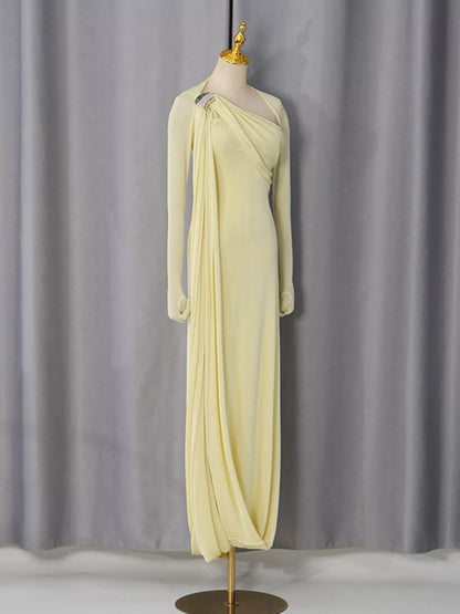 Isabelle One-Shoulder Draped Maxi Dress