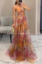 Giselle Tulle Floral Maxi Dress