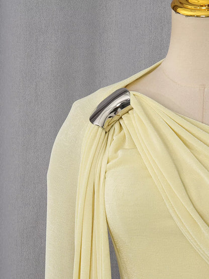 Isabelle One-Shoulder Draped Maxi Dress