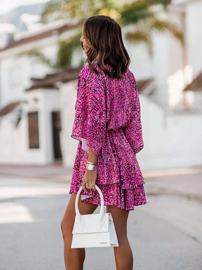 Margot Printed Surplice Mini Dress