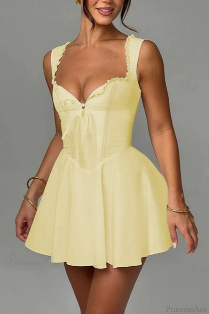 Margot A-Line Mini Dress in Sunny Yellow