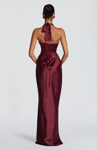 Elowen Cherry Lacquer Maxi Dress