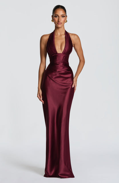 Elowen Cherry Lacquer Maxi Dress