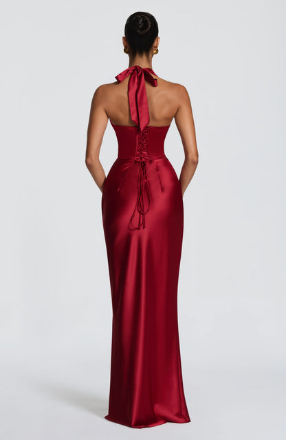Elowen Cherry Lacquer Maxi Dress