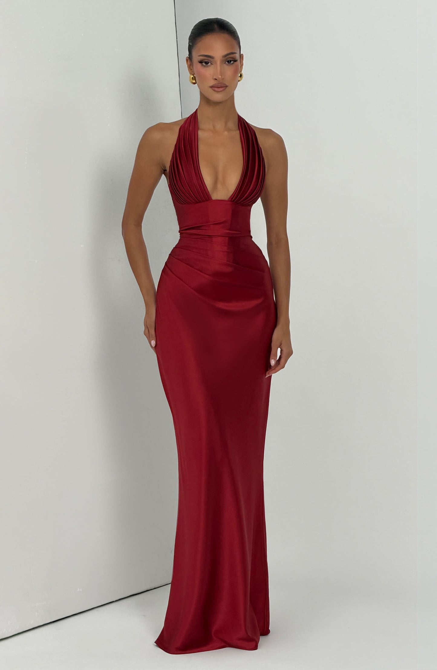 Elowen Cherry Lacquer Maxi Dress