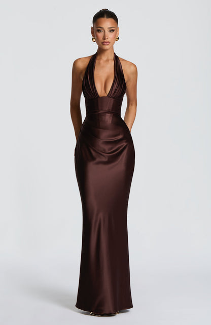Elowen Cherry Lacquer Maxi Dress