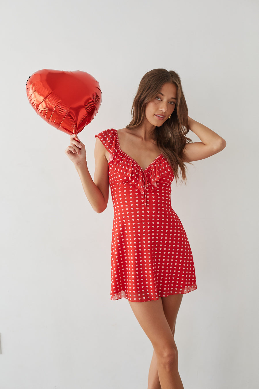 Enid Ruffle Sweetheart Mini Dress