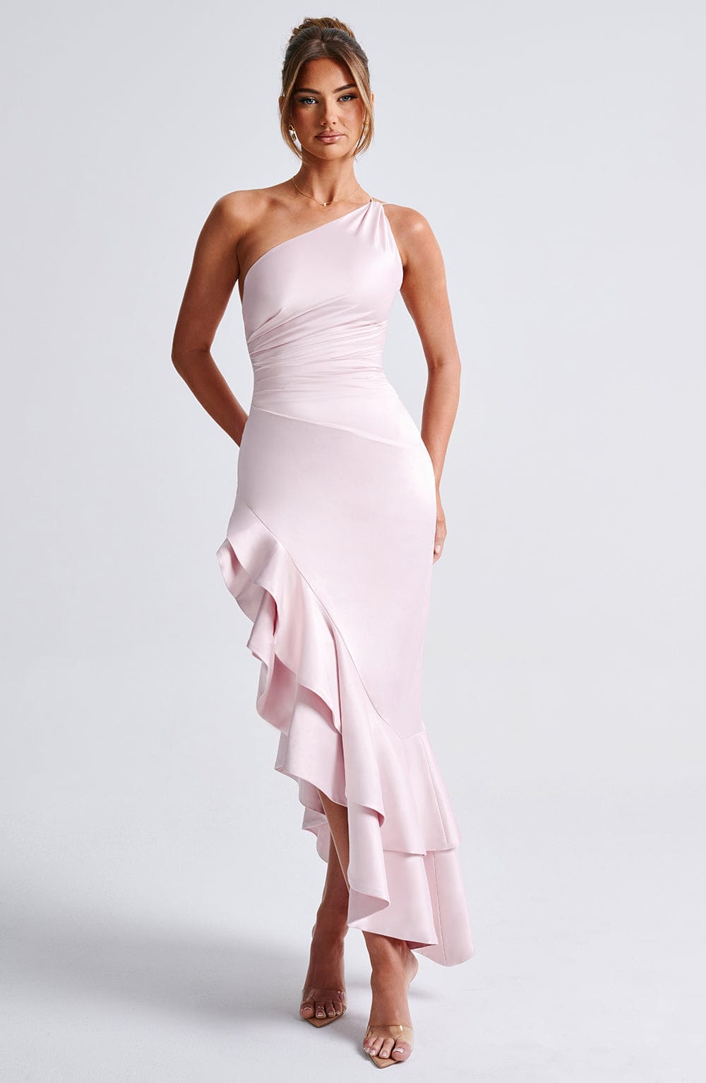 Esmeraya Silk Maxi Dress in Blush
