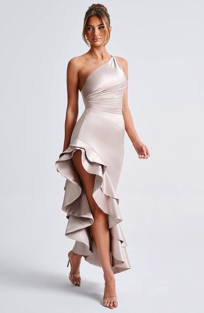 Esmeraya Silk Maxi Dress in Blush