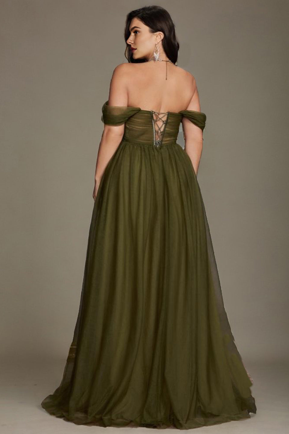 Valentina Off-Shoulder Maxi Dress in Sage