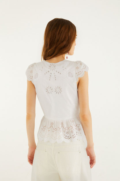 Isabelle Scallop Linen Maxi Dress