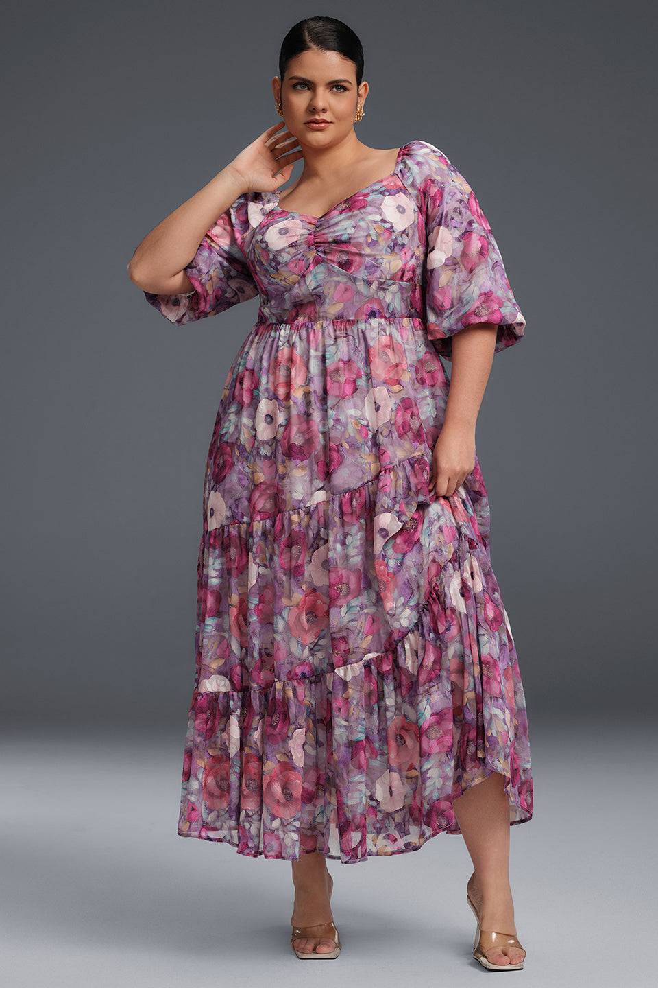 Isabelle Floral Pleated Maxi Dress