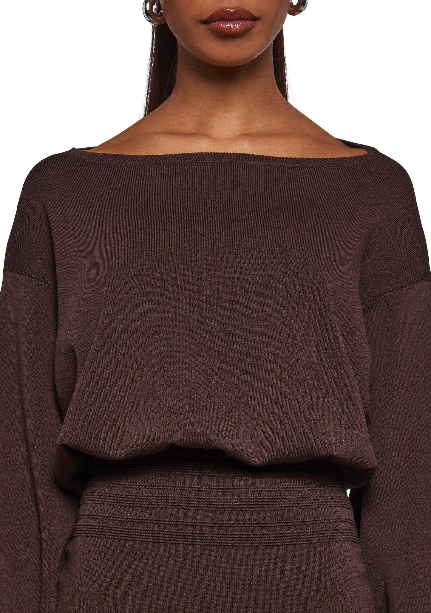 Arabella Luxe Mini Dress in Chocolate