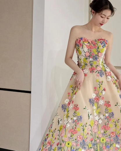 Isabelle Floral Tea-Length Dress
